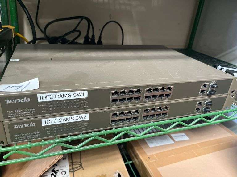 Tenda TEF1218P-16-250W 16-port PoE switches.