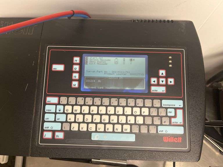 Willett industrial inkjet printer model 460si, built in qwerty keyboard w/ screen.