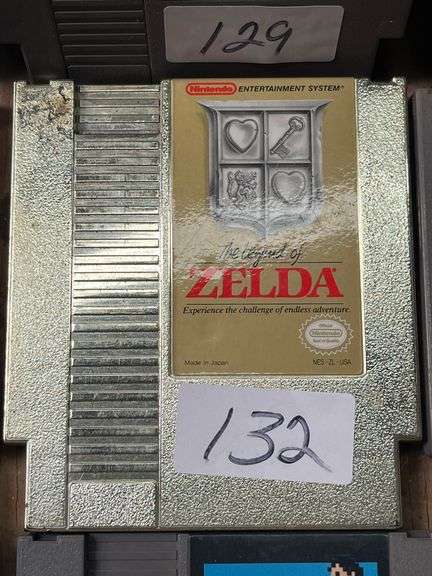 Rare gold-colored variant of The Legend of Zelda game cartridge for the Nintendo Entertainment System (NES)