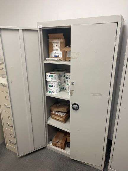 Sandusky two-door steel storage cabinet 36" wide