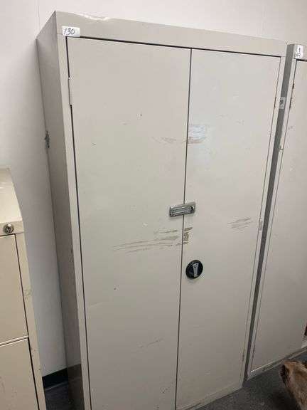Sandusky two-door steel storage cabinet 36" wide
