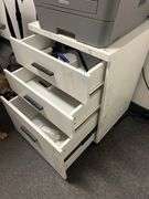 Three-drawer rolling file cabinet