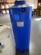 260-gallon blue emergency water storage tank