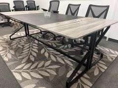 Conference table with cable management grommets approx. 8' x 47"