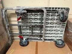 1 TON CAPACITY HEAVY DUTY LIGHT WEIGHT PLATFORM CART W/ SOLID PNEUMATIC TIRES