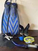 Scuba gear incld. fins, snorkel, mask, etc