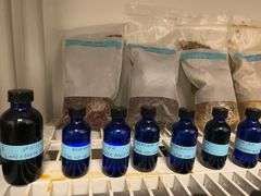 dried herbs, flowers, essential oils, and ingredients