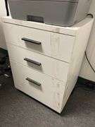 Three-drawer rolling file cabinet