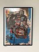"Untitled (1982)" skull painting print 18" x 24". Original worth $110 million