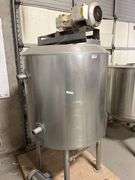 304 stainless steel industrial mixing tank, top-mounted mixer motor and gear reducer retails $3k