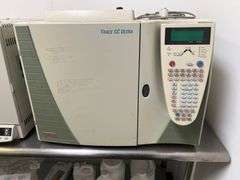 Thermo Scientific Trace GC Ultra, features a digital display and a comprehensive keypad, listed for prices ranging from roughly $450 to over $15,000