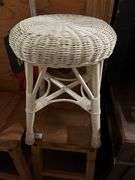 Vintage style Wicker furniture incld. End table, stool, and more