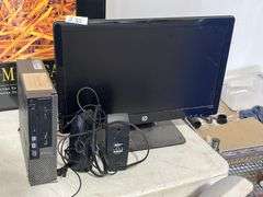 Dell Optiplex 790 Ultra Small Form Factor (USFF) desktop computer. w/ HP monitor and accessories
