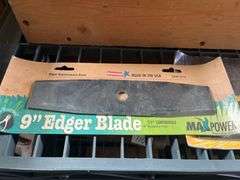 MaxPower 9-inch edger blade (Part 0110) with a 1/2-inch round center hole