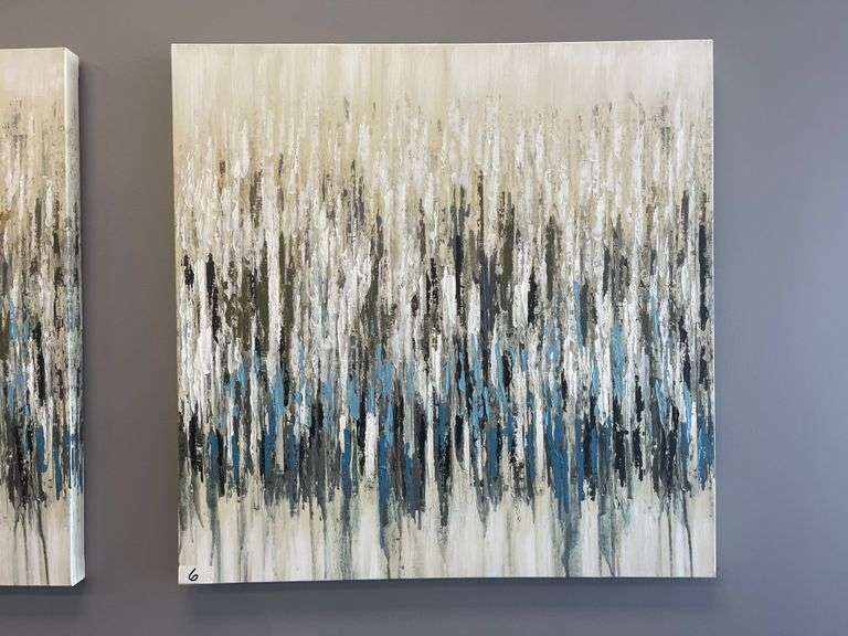 ABSTRACT CANVAS WALL ART APROX 32"SQ