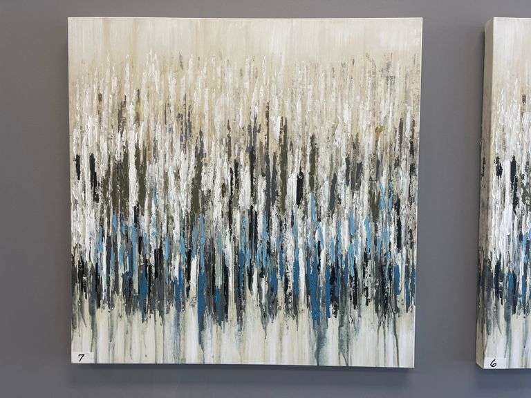 ABSTRACT CANVAS WALL ART APROX 32"SQ