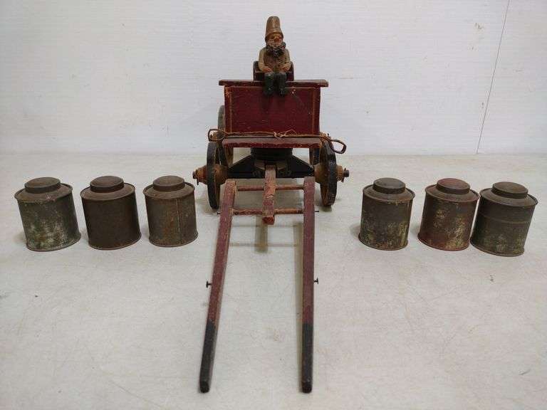 Wood 1920's Horse Drawn Wagon W. Yoder Auction