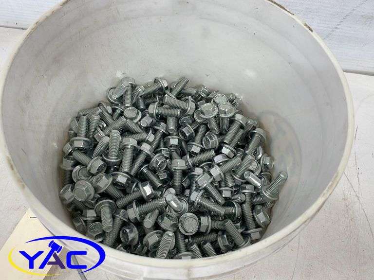 100-Pack 5/16-18x1-1/4 Grade 8 Flange Bolts With Rubber Washers – Zinc Coated, For Grain Bins & Steel Buildings