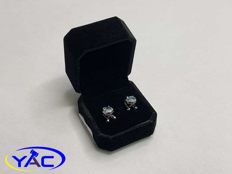 925S 1.0ct Natural Swiss Blue Topaz Leverback Earrings