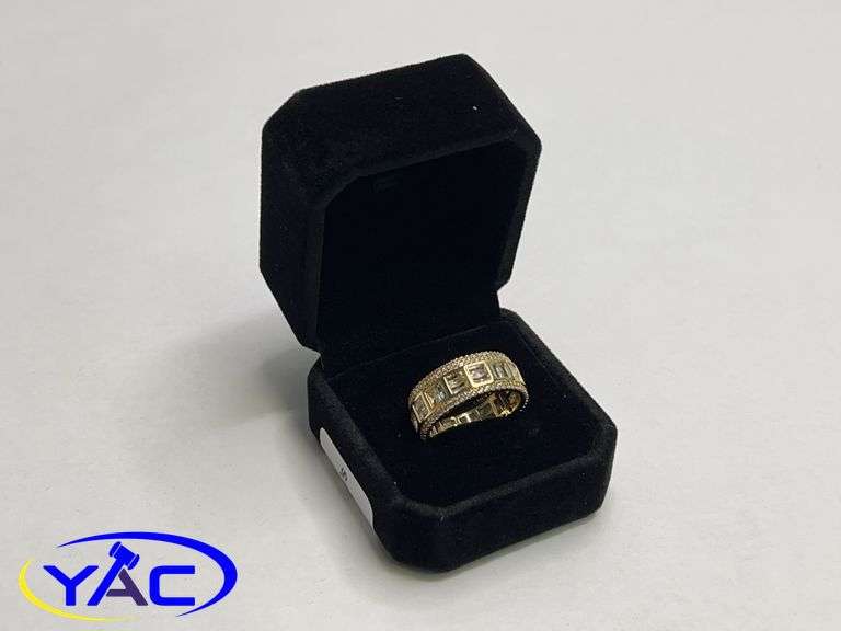 14K Gold Plated Simulated Diamond Man's Ring - Size 9.5