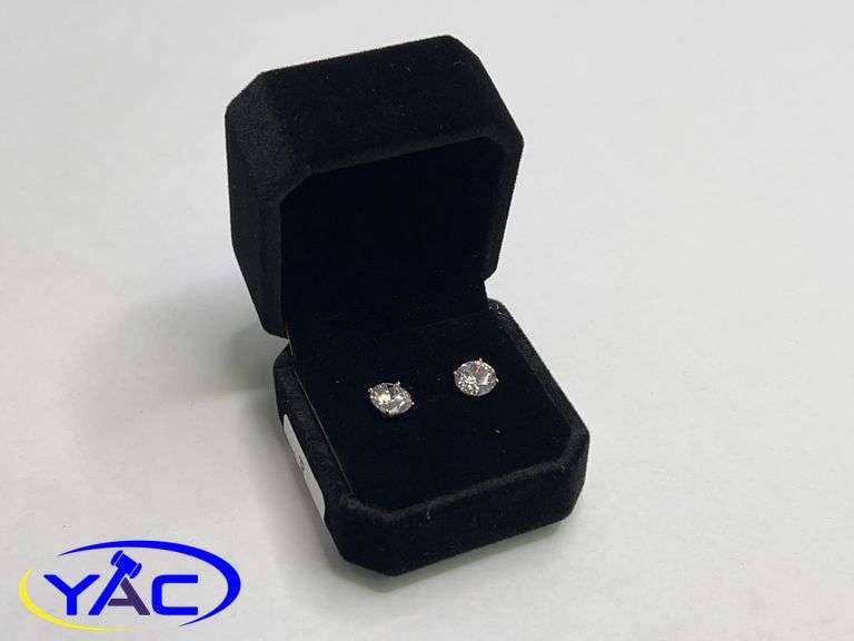 14K Gold Plated 2.0ct Simulated Diamond Stud Earrings