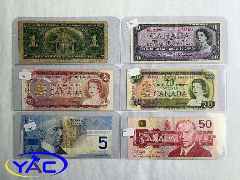 6 - Various Canada Notes - See Description - YAC Auctions