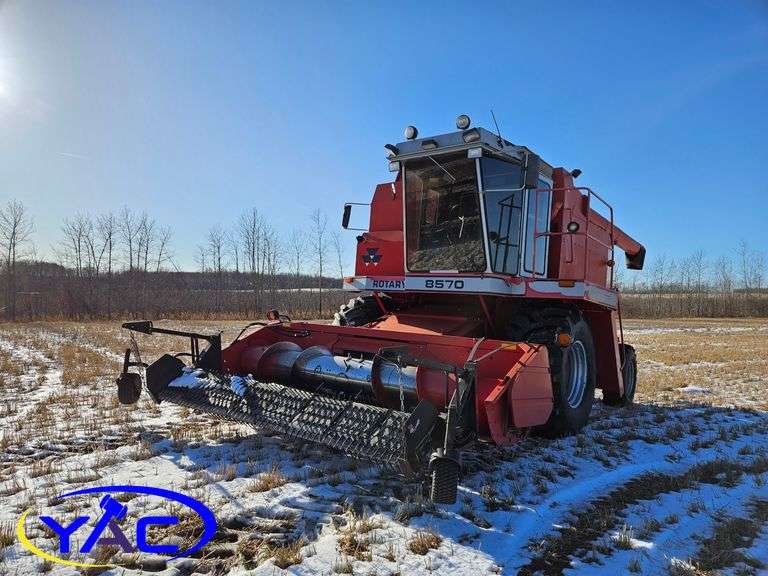 MASSEY FERGUSON 8570 COMBINE W PICK UP HEADER YAC Auctions MASSEY FERGUSON 8570 COMBINE W PICK UP HEADER YAC Auctions