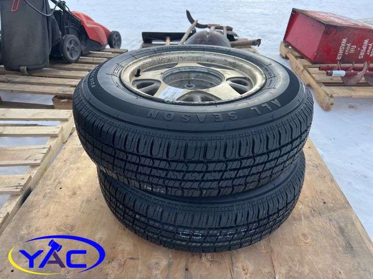 2- All Season Tires Custom 428 A/S P215/75R15 On Rims - YAC Auctions