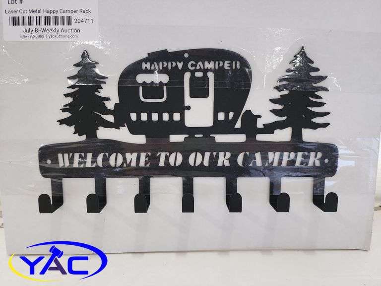 Laser Cut Metal Happy Camper Rack