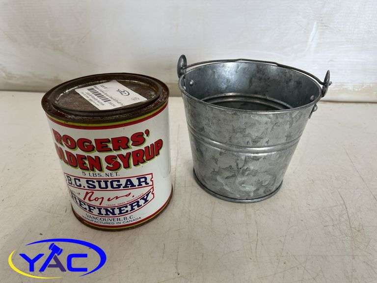Rogers Golden Syrup Cans & Small Pail