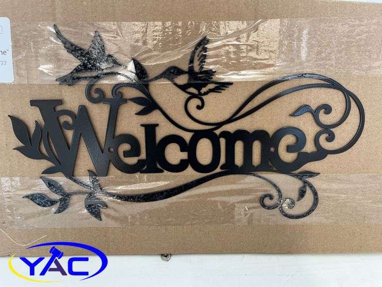 Laser Cut Metal "Welcome"