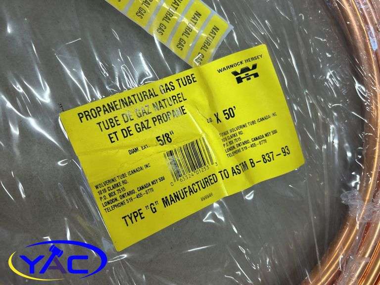 5- Rolls 1/2" Natural Gas Copper Tubing