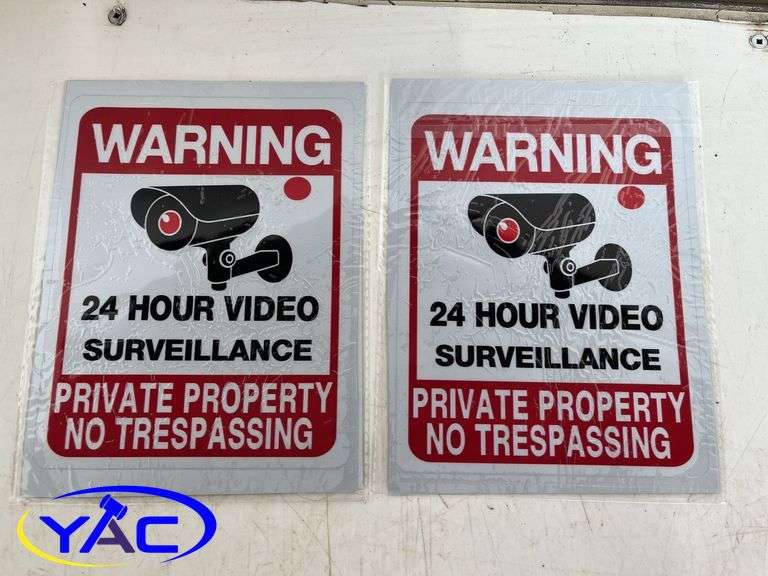 4- Warning 24hr Video Surveillance Decals