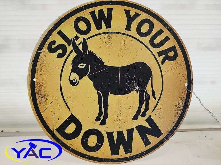Metal Donkey Humor Sign