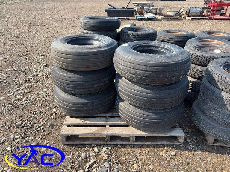 8- Assorted 9.5L-15 Implement Tires W/ Rims