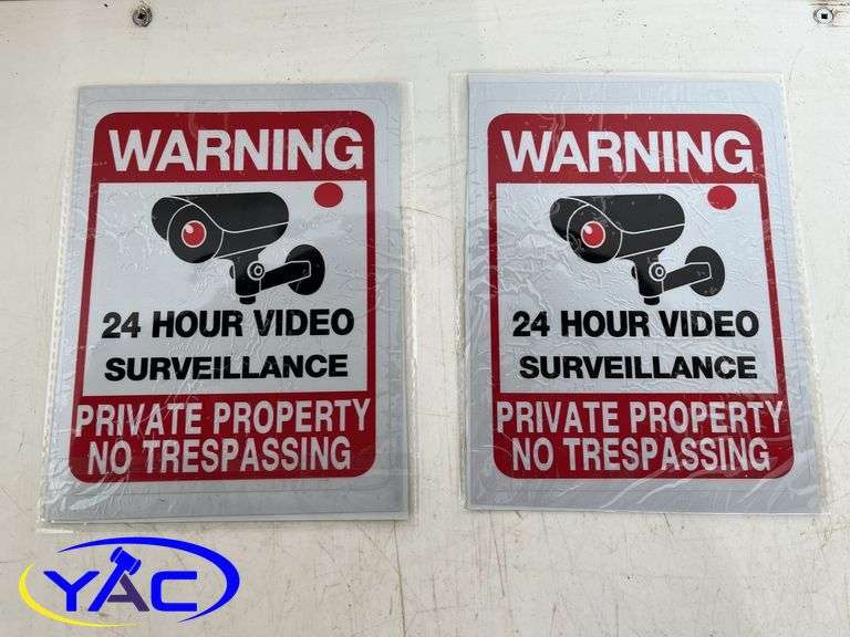 4- Warning 24hr Video Surveillance Decals