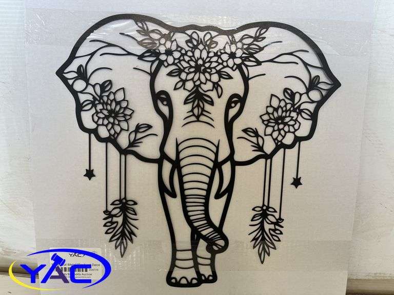 Laser Cut Metal Elephant Deco