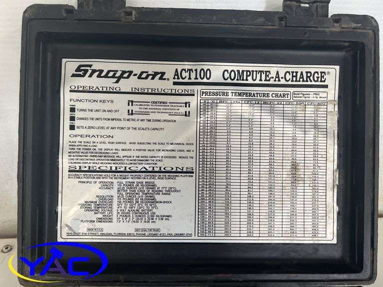 Snap On Freon Digital Scale
