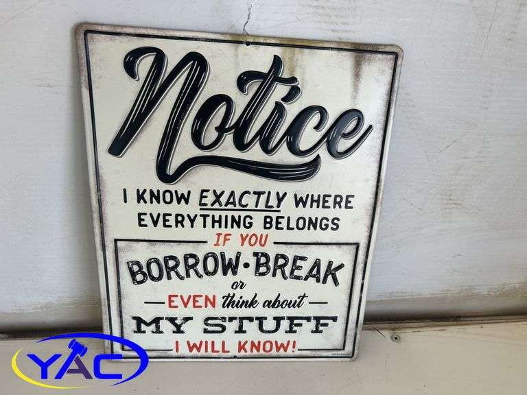 Know Where My Stuff Is Sign