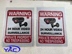 4- Warning 24hr Video Surveillance Decals