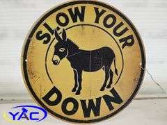 Metal Donkey Humor Sign