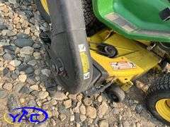 JOHN DEERE 52" RIDING MOWER 318 W/ BAGGER, ROTOTILLER & SNOWBLOWER