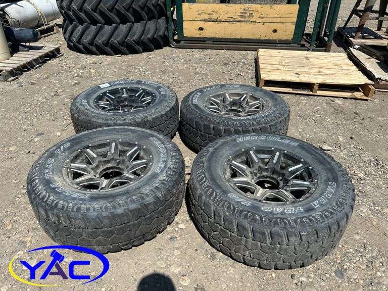 4- LT 285/70R17 Tires W/ Black Iron After Market Rims off Ford F-350