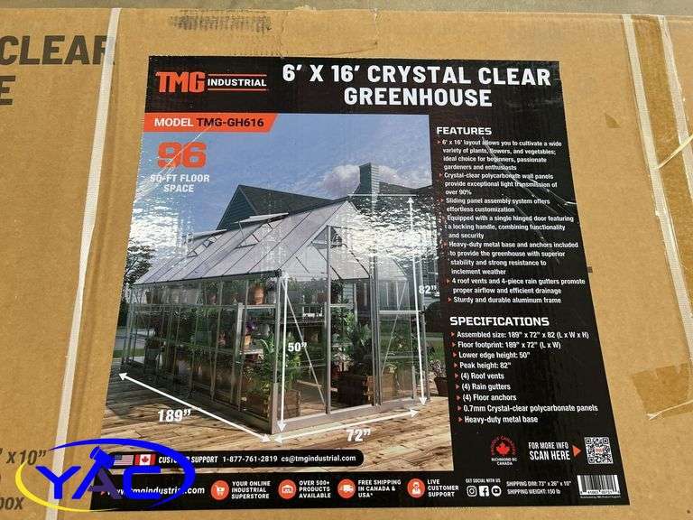 6' x 16' Greenhouse Crystal Clear