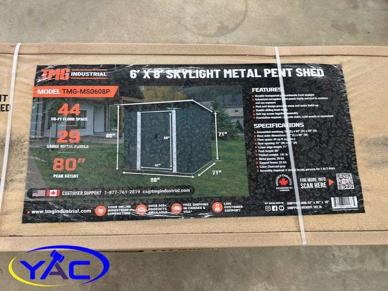 6' x 8' Metal Shed Pent Skylight