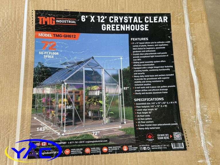 6' x 12' Greenhouse Crystal Clear