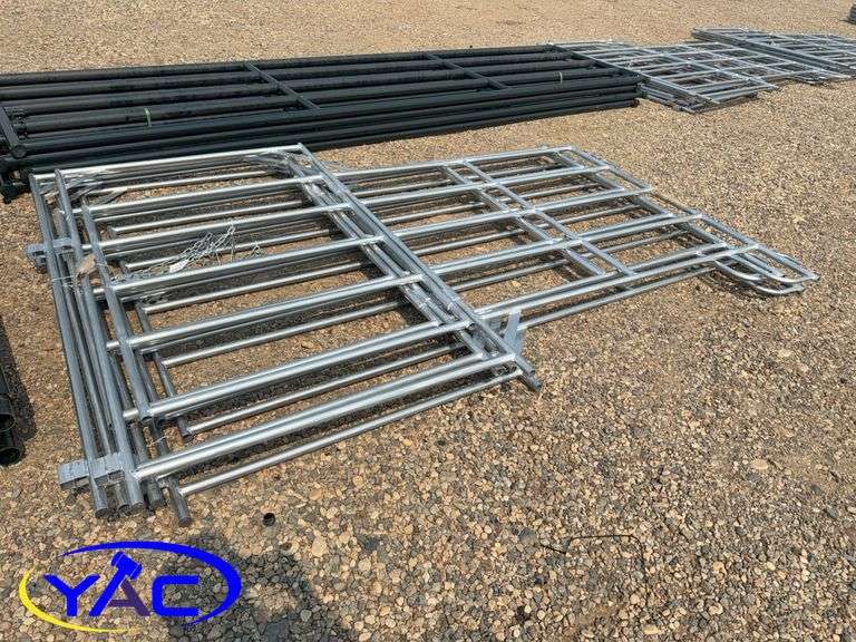 5- Galvanized Livestock Panel W/ Gate (BUYER MUST PAY 5X THE BID PRICE)