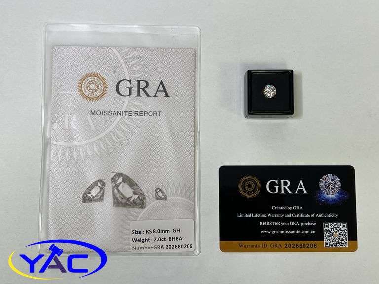 2.0ct Moissanite Lab Diamond - Round Brilliant Cut