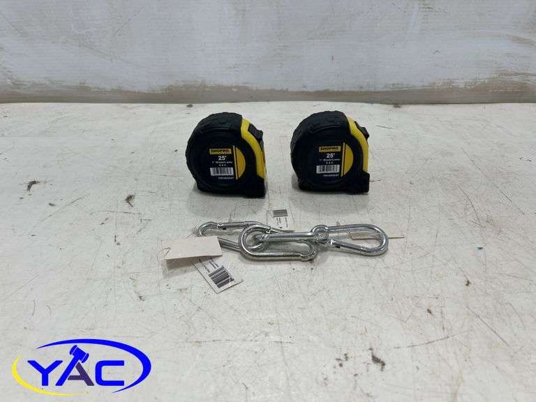 2- 25' Measuring Tape, 5-8x80mm Snap Hooks