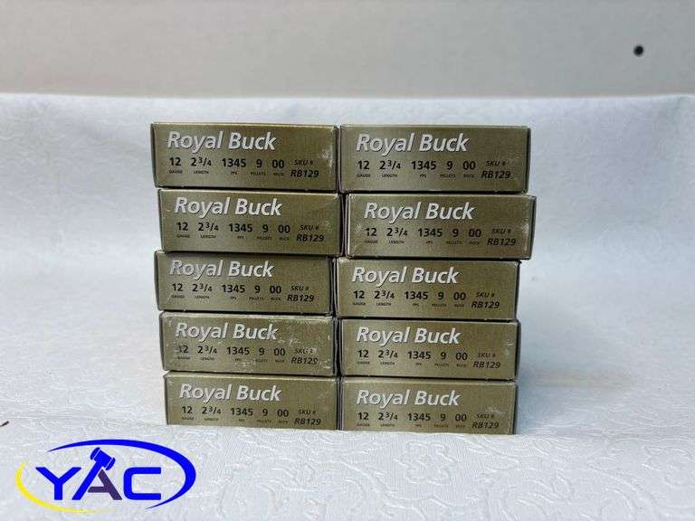 10 BOXES ROYAL BUCK 12GAU. 2-3/4" 00 BUCKSHOT